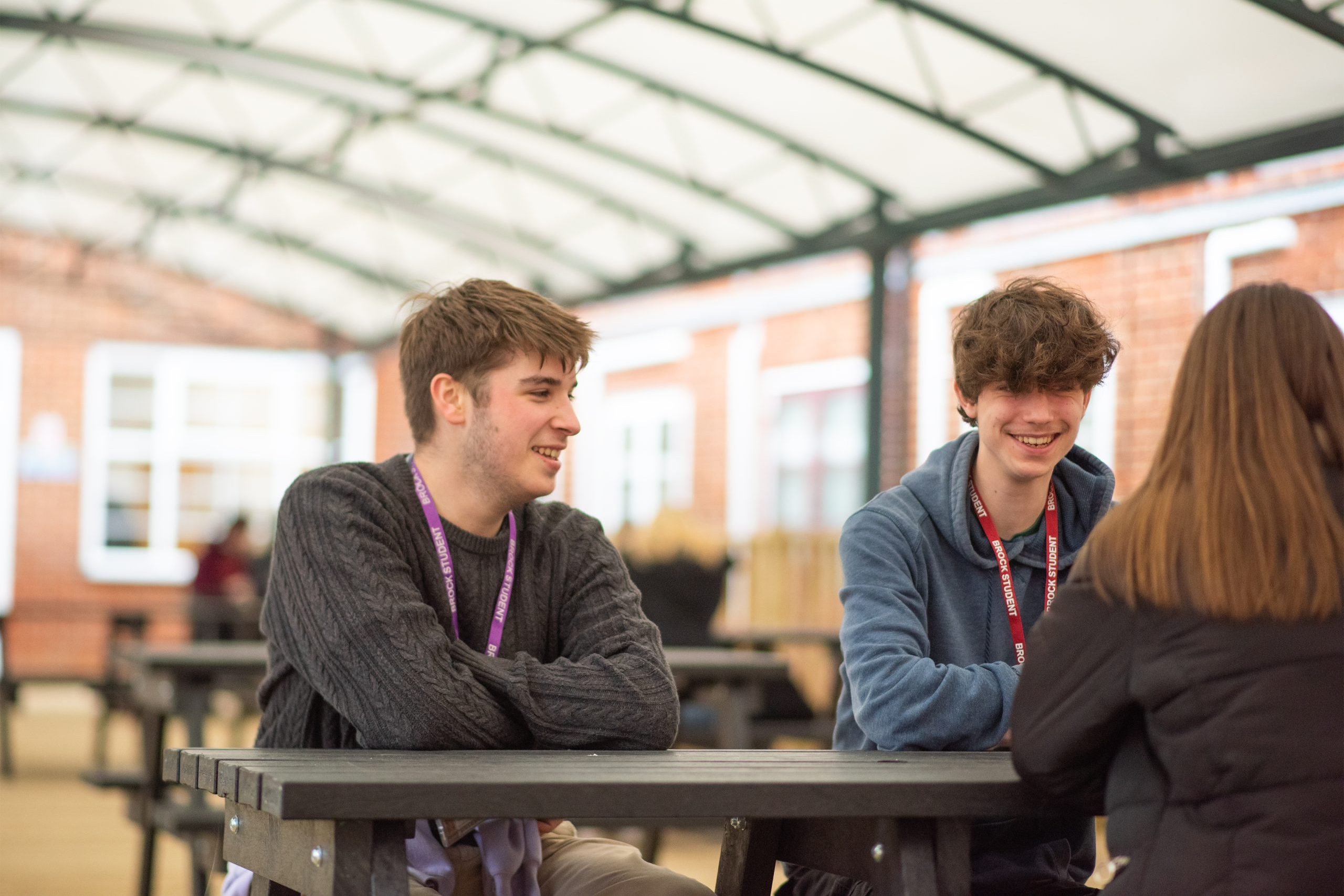 students sat outside